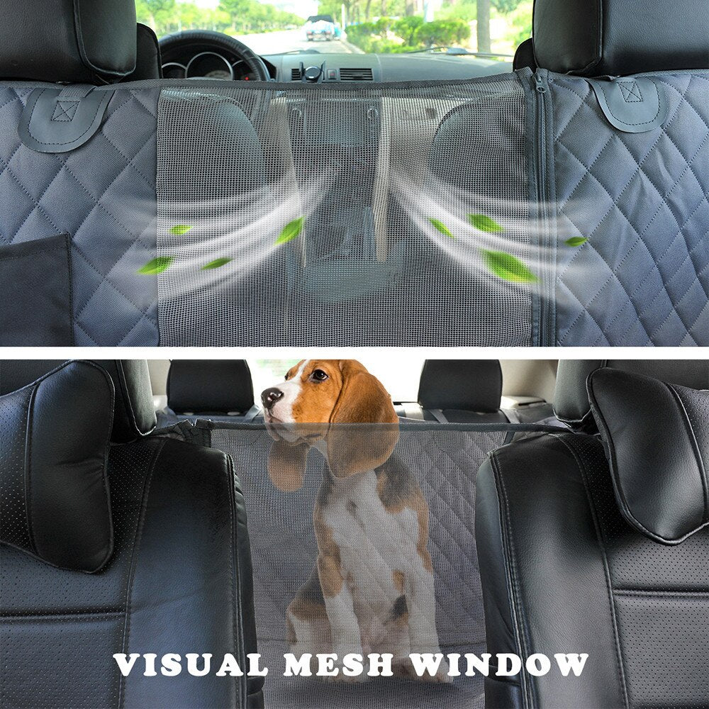 dog car seat cover with mesh window 