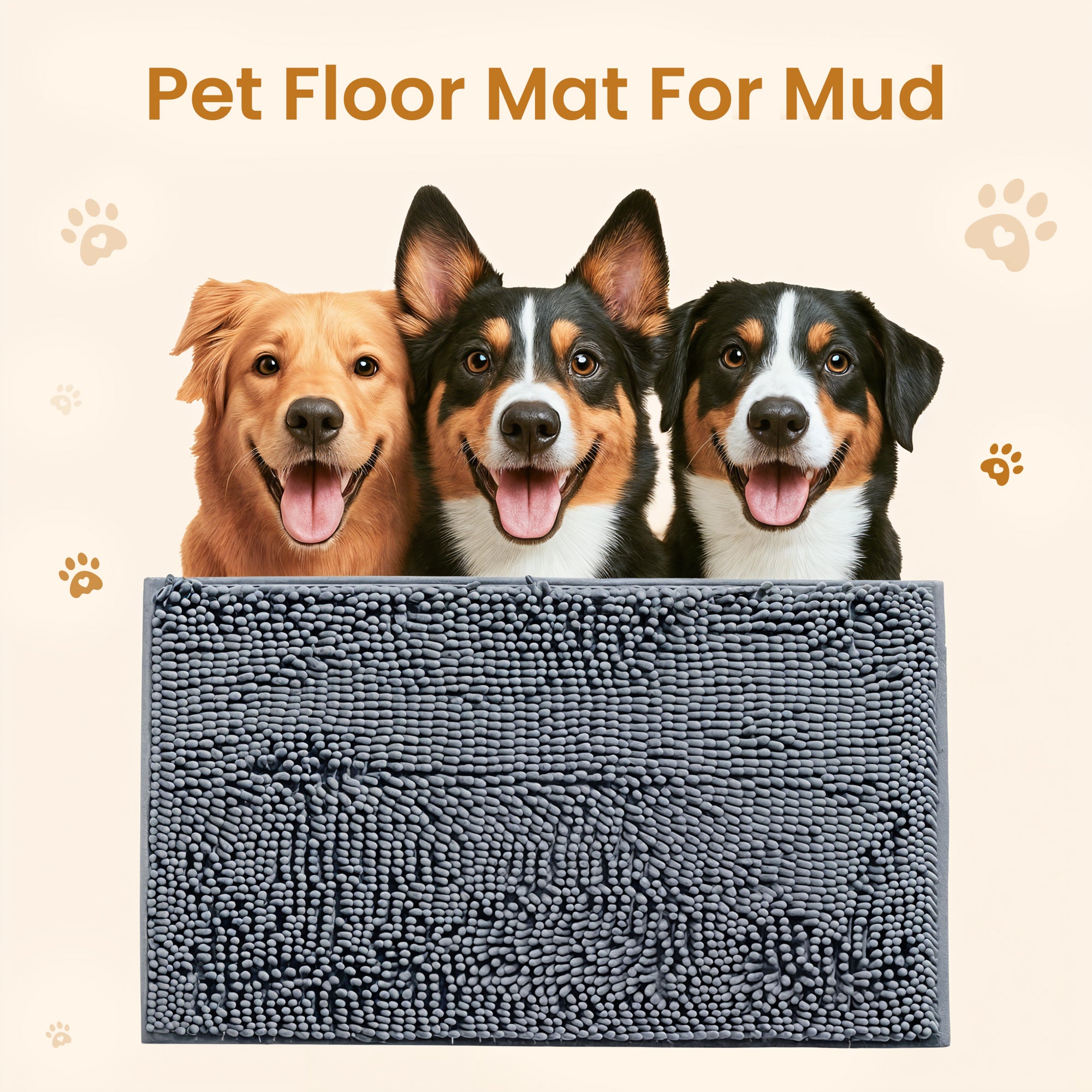 Pet Floor Mat for Mud Paws Perfect for Bathroom, Kitchen, Indoors and Out - Water Absorbent & Non-Slip