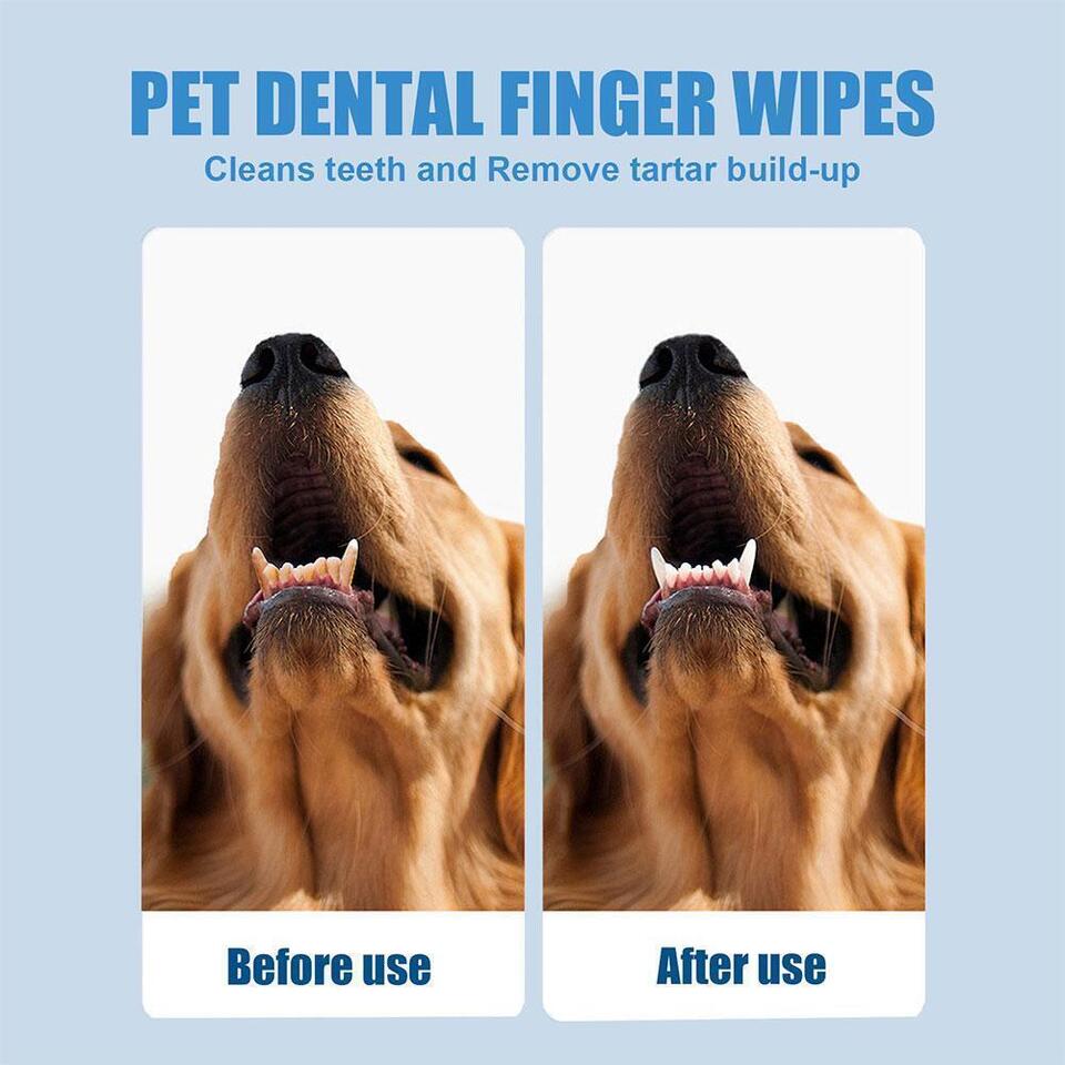 Pet Dental Cleaning Finger Wipes