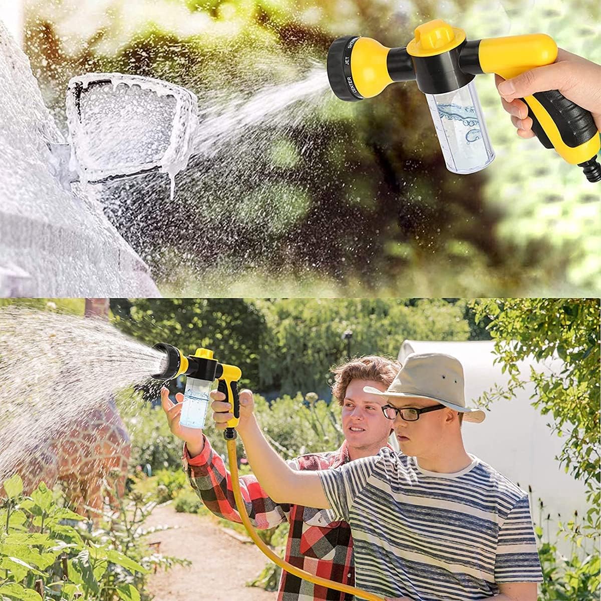 High-Pressure Pet Jet Spray Water Gun - Versatile For Garden Watering and Cleaning Tool with Foam Lance