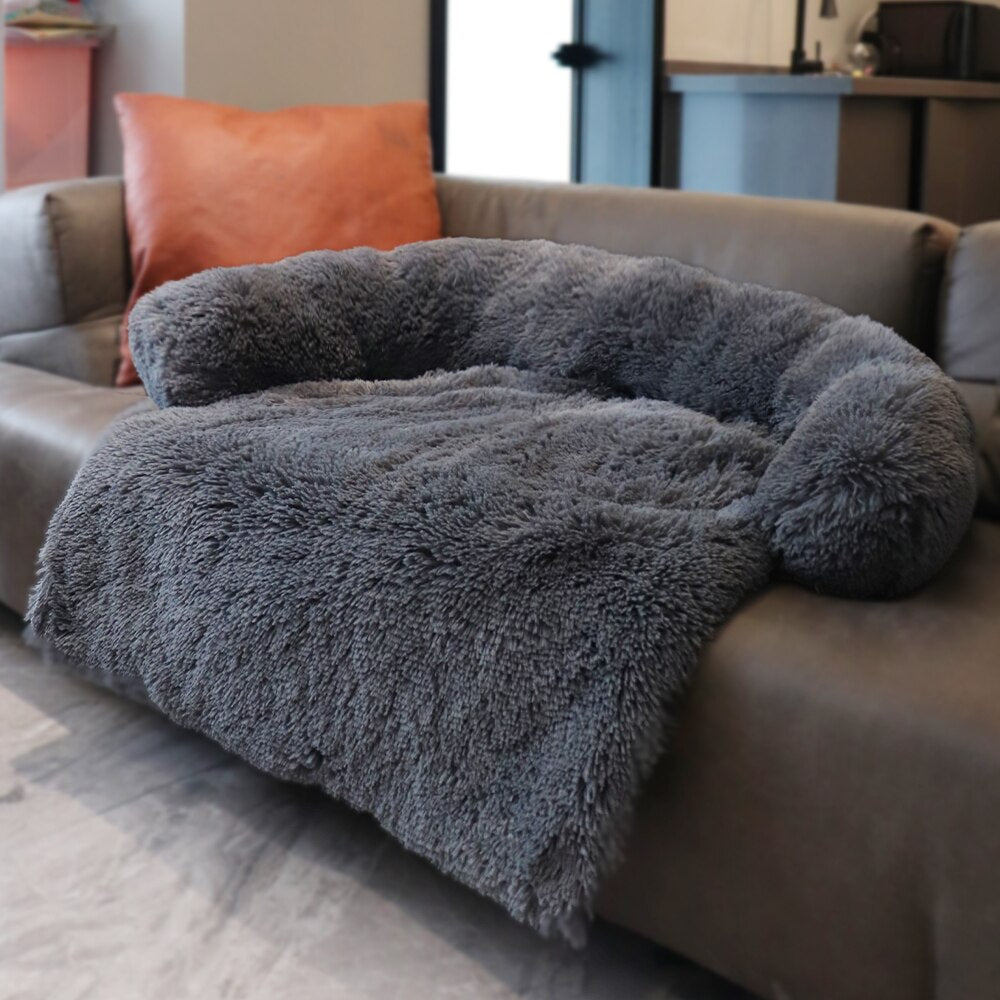 Dog Sofa Cover Luxury Pet Bed for Large Dog Couch with Neck-Bolster