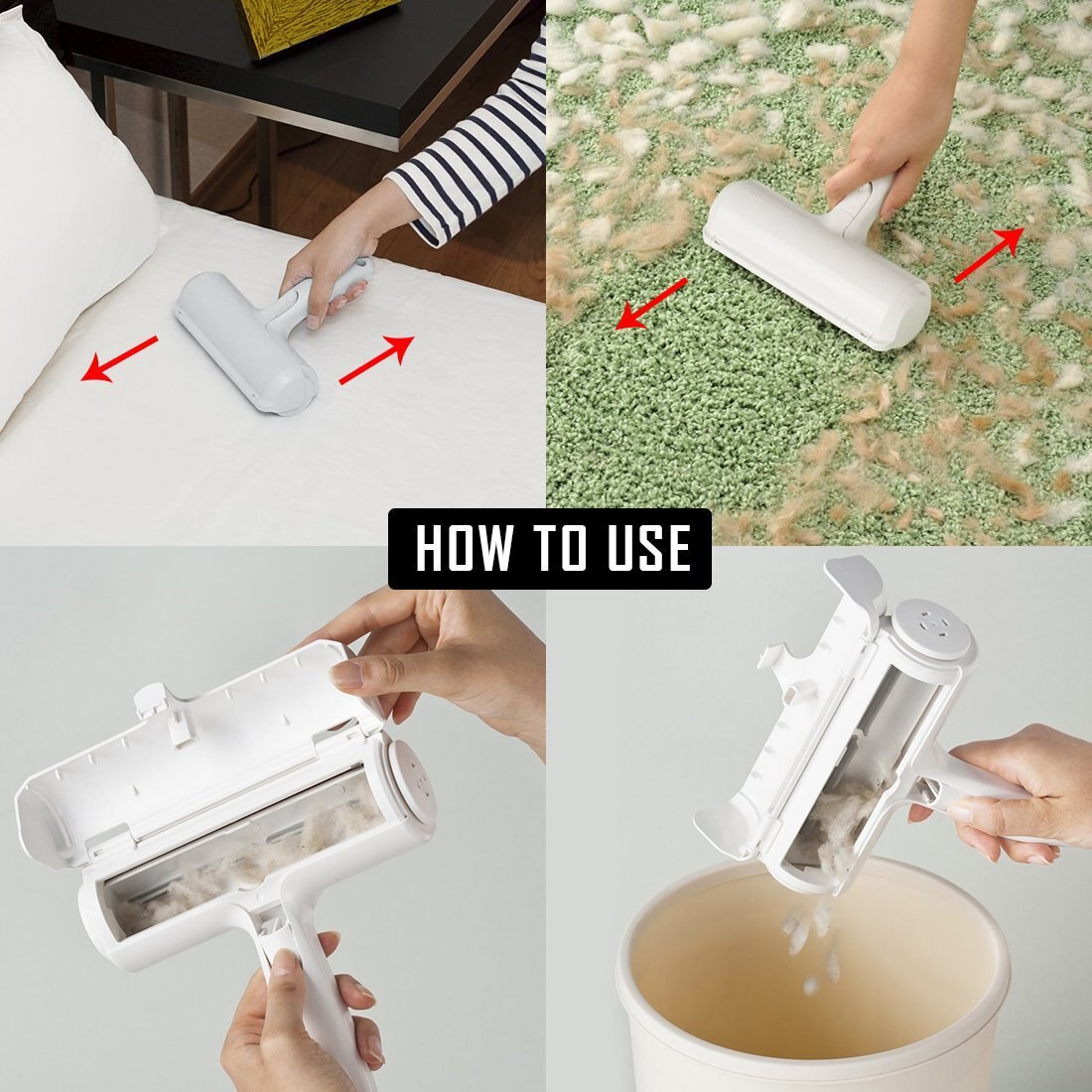 how to use a pet hair removal roller and clean it afterwards 