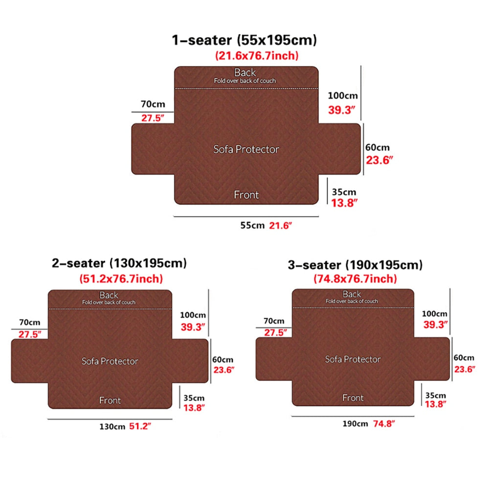 dimensions for pet sofa cover for different types of sofa 