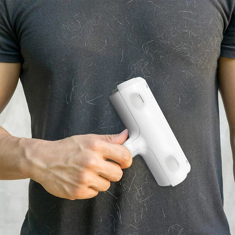Pet Fur Roller removing dog hair from T-shirt 